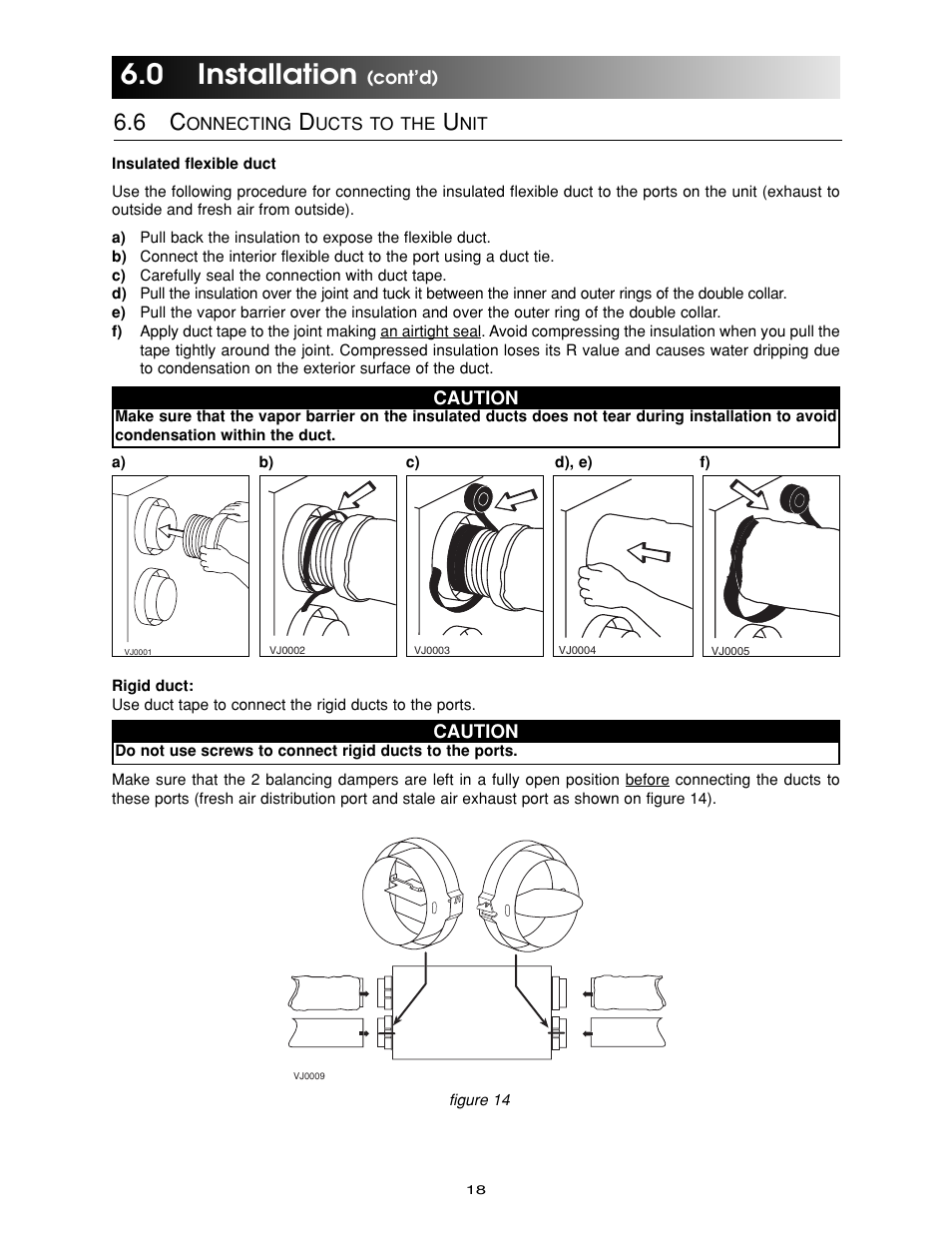 0 installation | Maytag Ventilation Systems HRV-210 User Manual | Page 18 / 32
