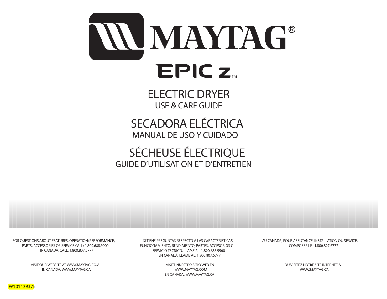 Maytag EPIC Z W10112937B User Manual | 92 pages