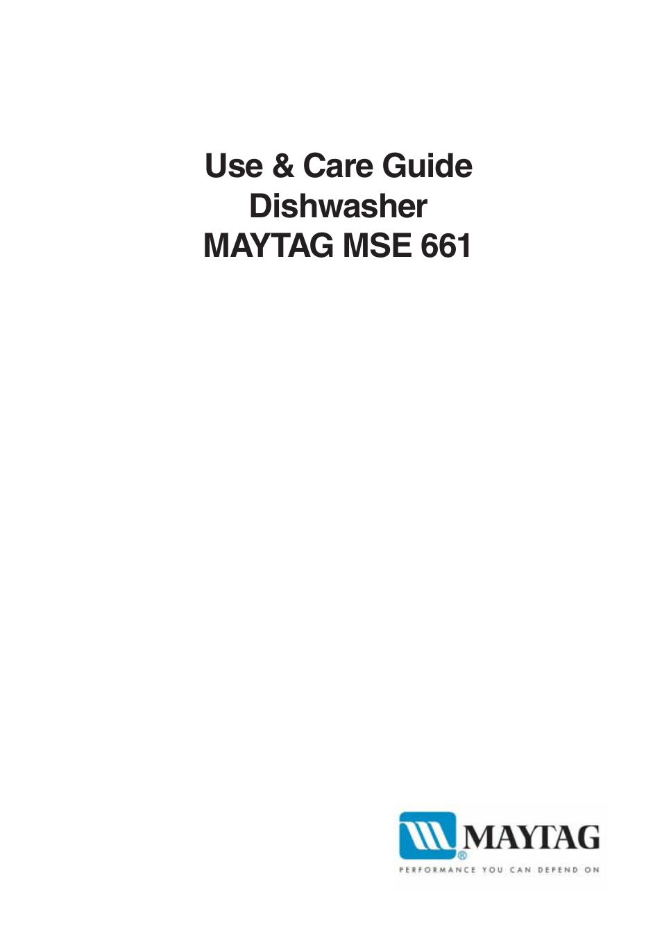 Maytag 661S/W User Manual | 36 pages