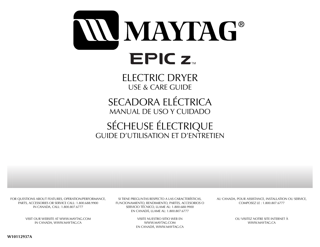 Maytag Epic z W10112937A User Manual | 92 pages