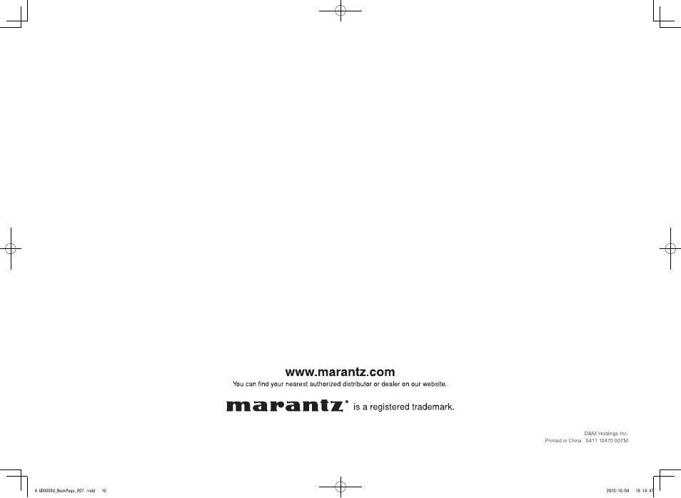 Marantz 5411 10470 007M User Manual | Page 72 / 72