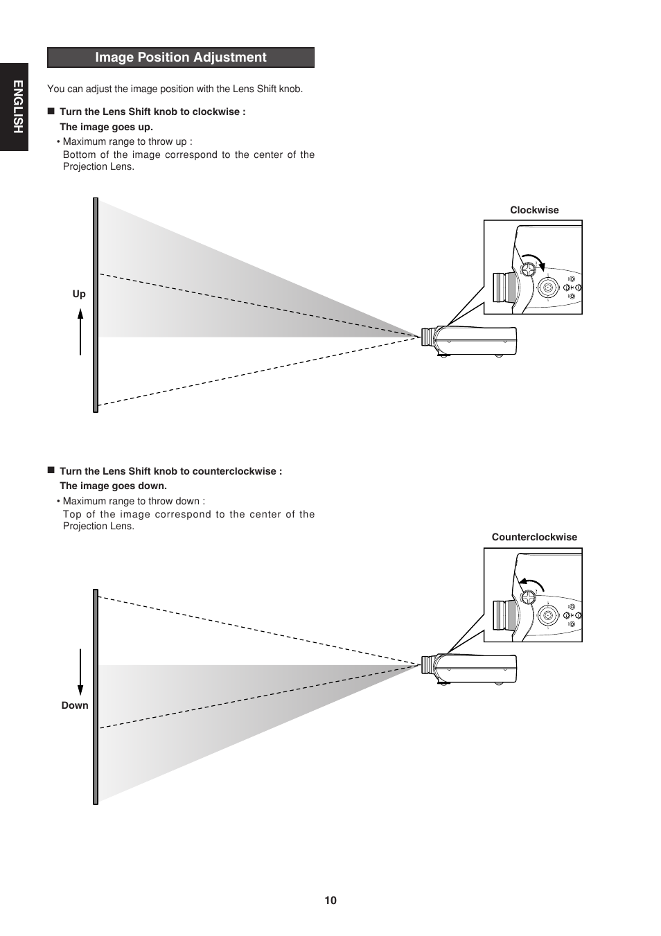 Image position adjustment | Marantz VP-12S1s User Manual | Page 14 / 30