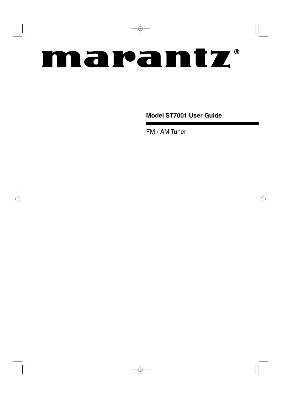 Marantz ST7001 User Manual | 30 pages