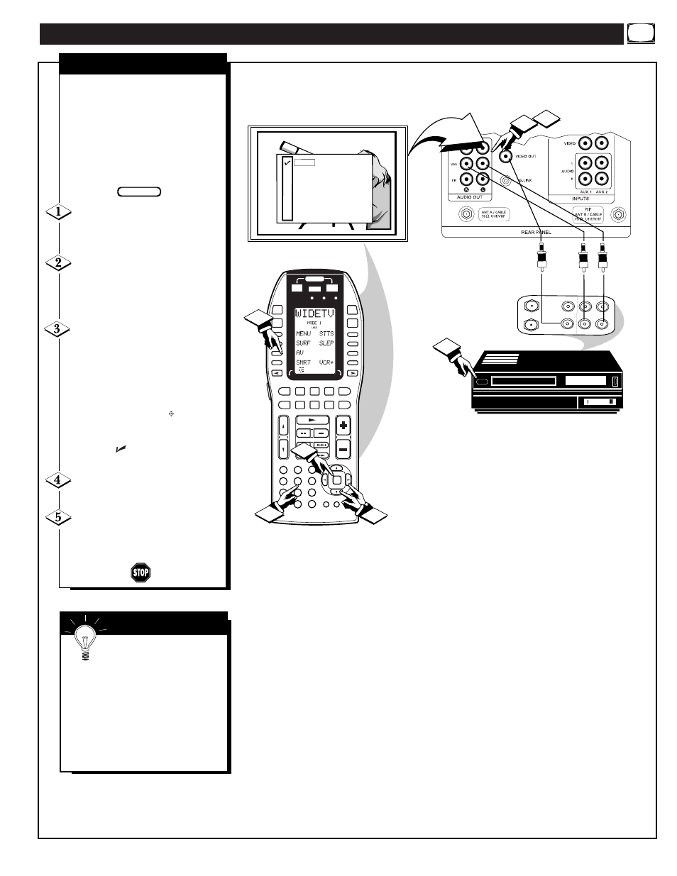 Sing the, Udio, Ideo | Utput, Acks, Continued, Audio/video outputs, Mart | Marantz PV5580 User Manual | Page 37 / 56