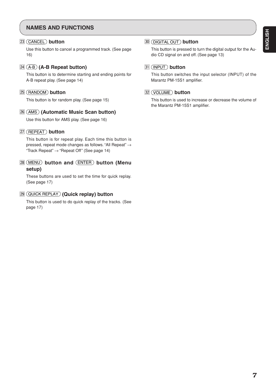 Marantz SA-15S1 User Manual | Page 11 / 25