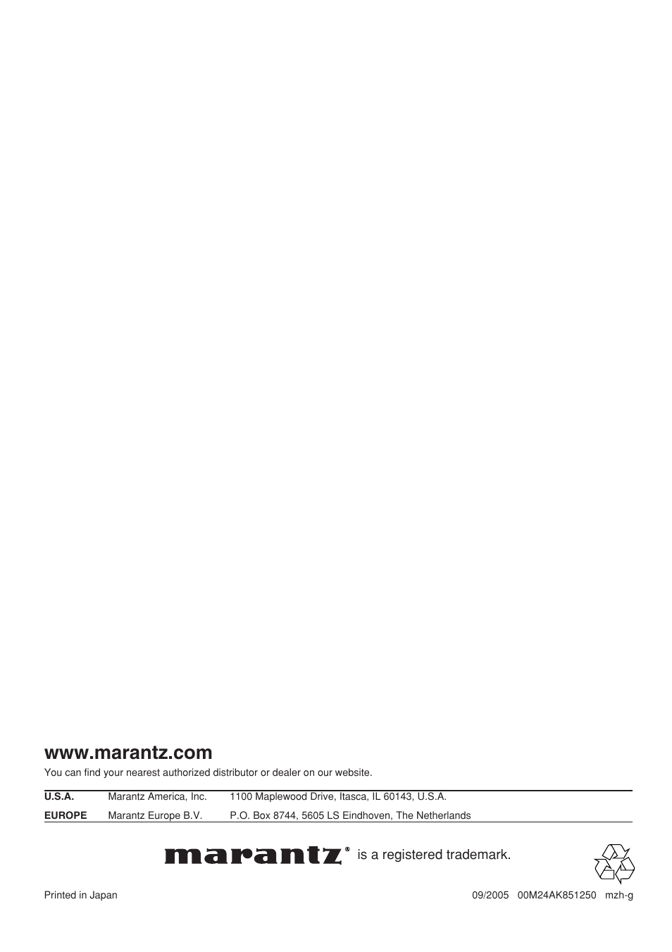 Marantz SA-15S1 User Manual | Page 25 / 25