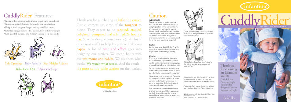 Infantino carrier User Manual | 2 pages