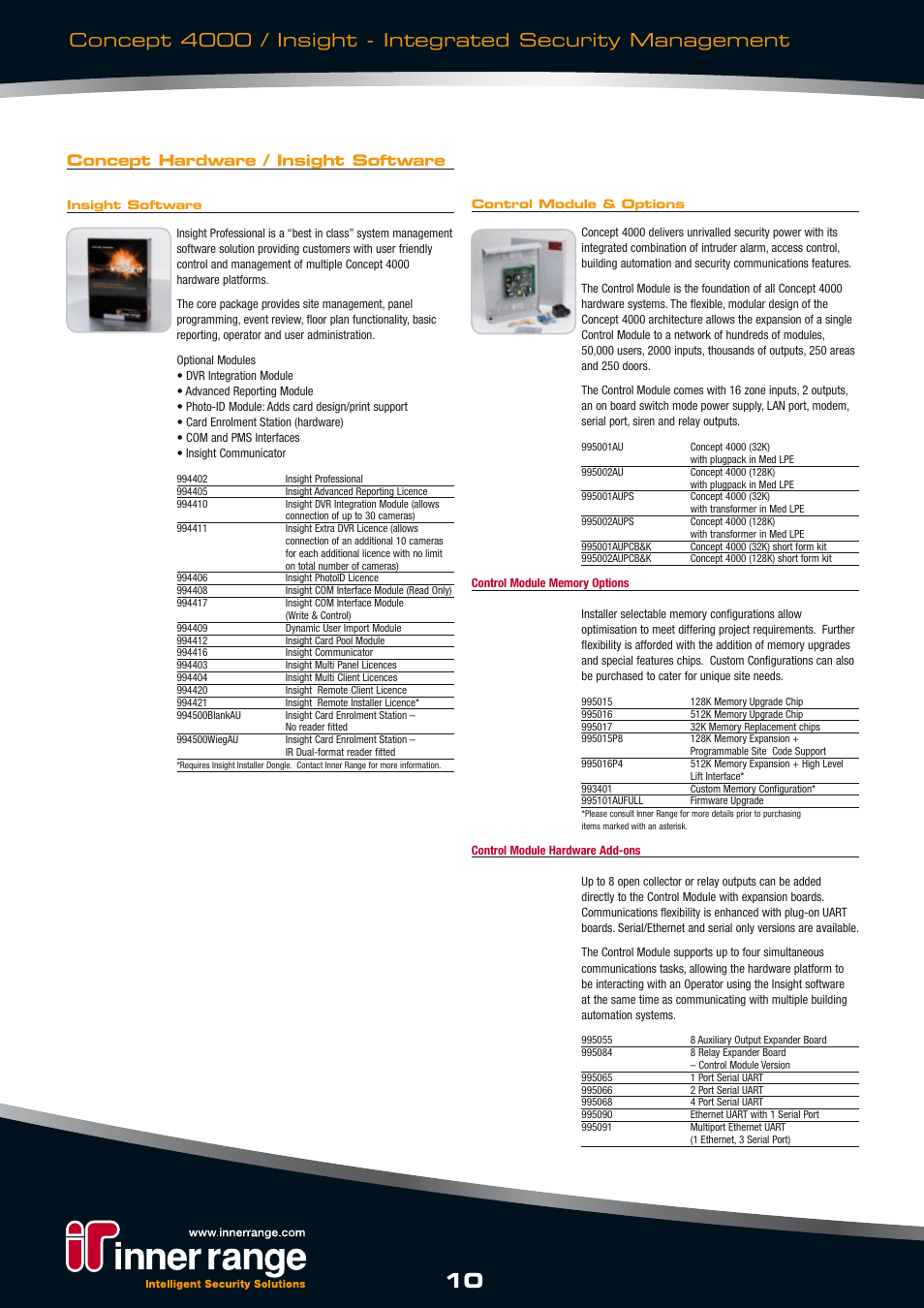 Concept hardware / insight software | Inner Space Systems CONCEPT 4000 User Manual | Page 10 / 16
