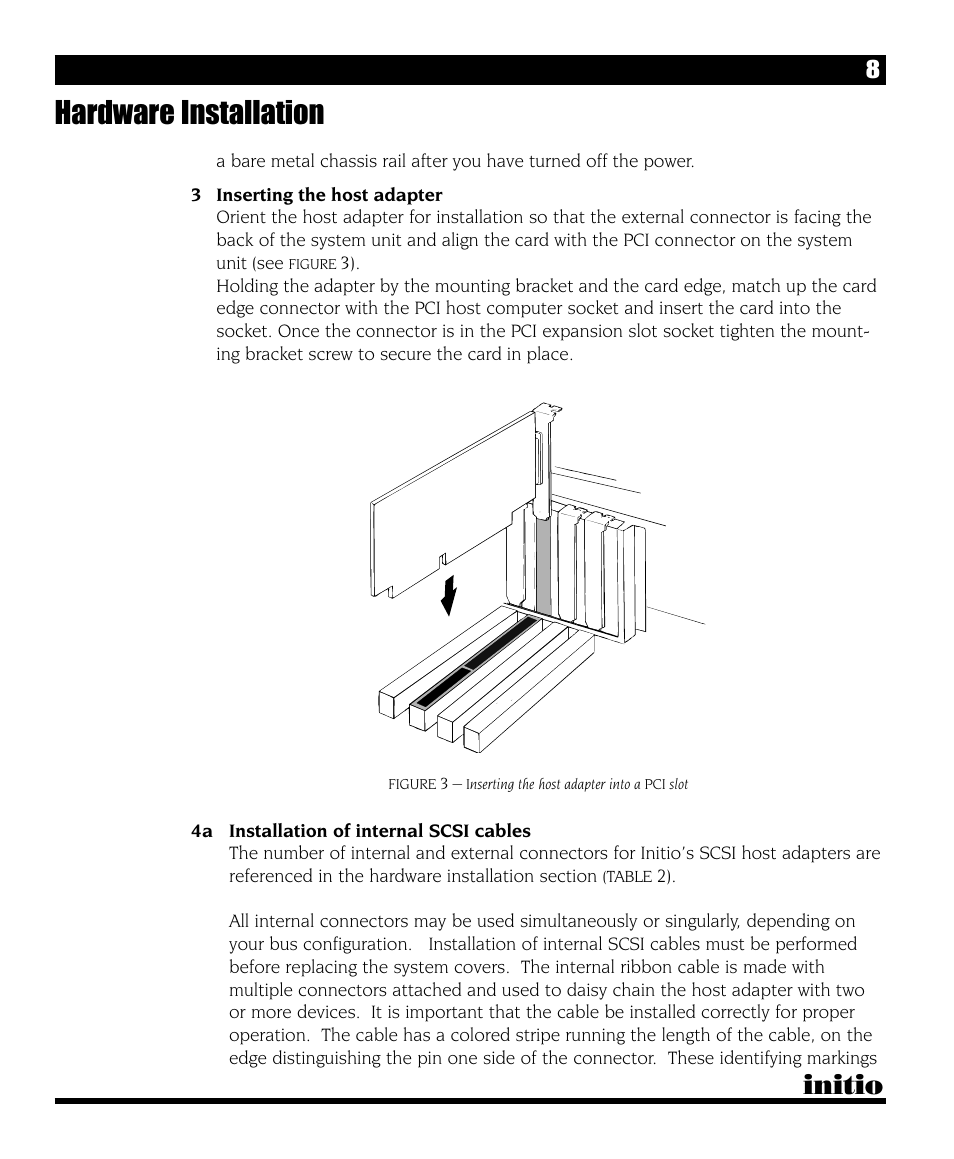 Hardware installation, Initio | Initio INI-9090U User Manual | Page 12 / 64