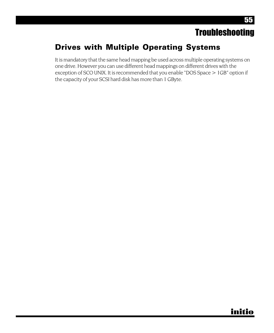 Troubleshooting, Initio, Drives with multiple operating systems | Initio INI-9090U User Manual | Page 59 / 64