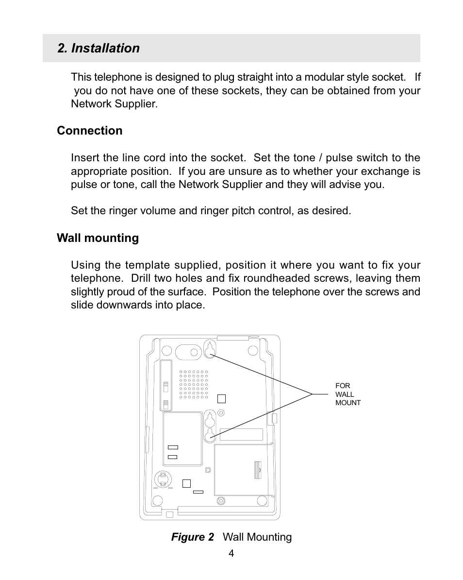 Installation | Interquartz BASIC PHONE 98380 User Manual | Page 5 / 12
