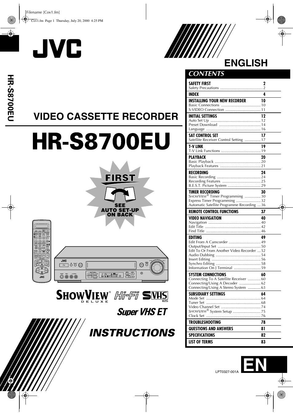 JVC HR-S8700EU User Manual | 84 pages