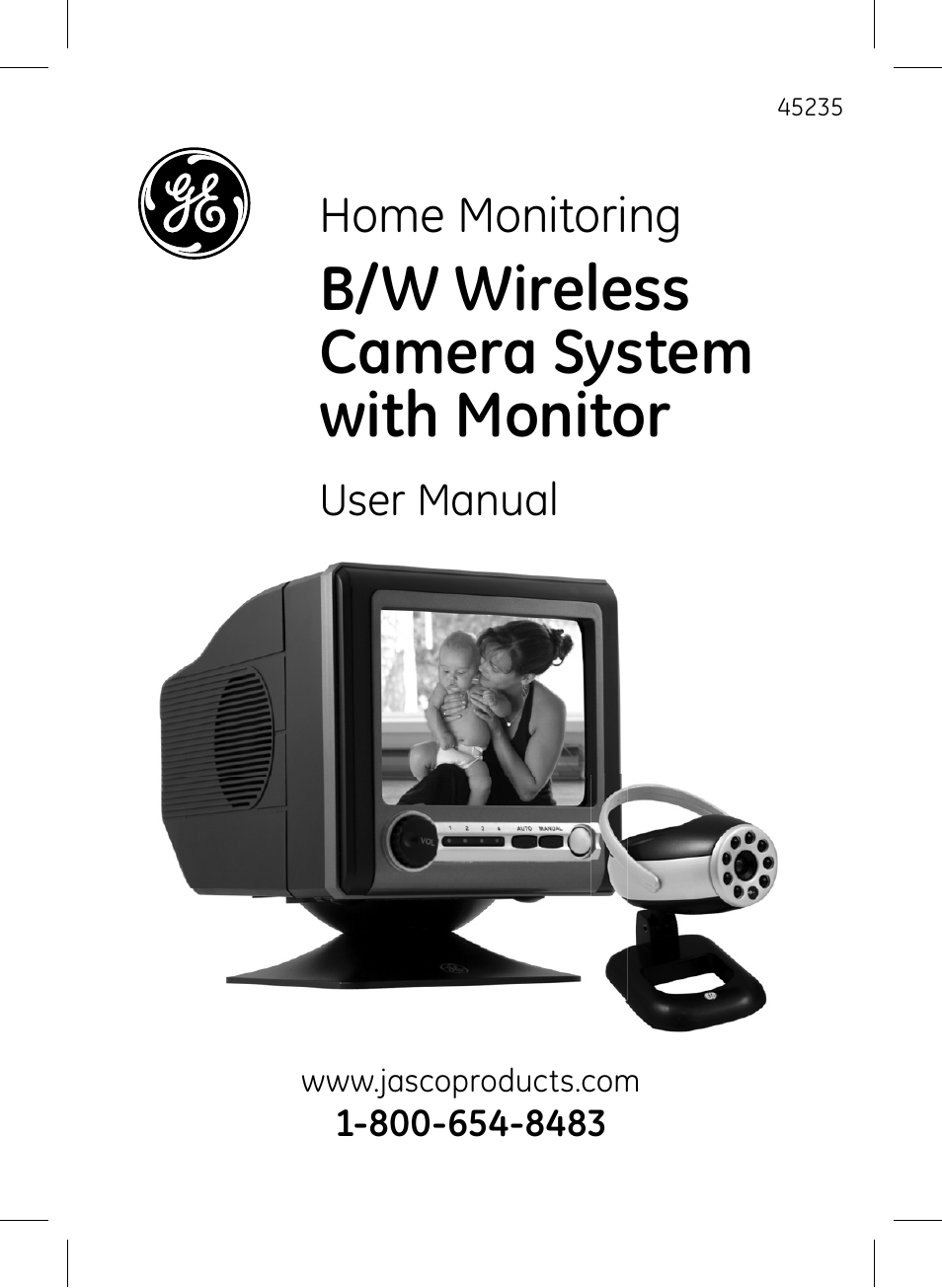 GE 45235 GE Home Monitoring Wireless Black-and-White Camera System with Monitor User Manual | 16 pages