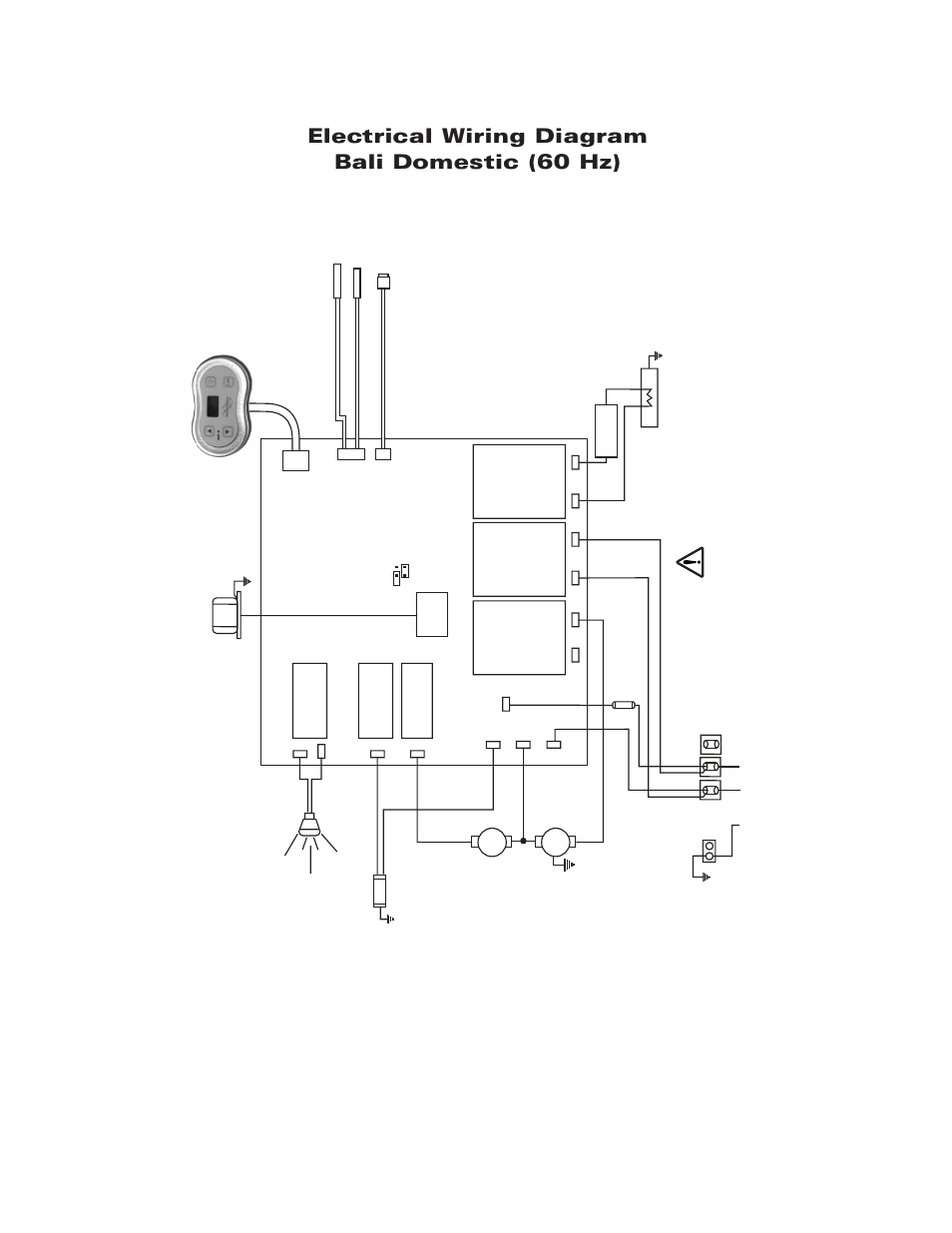 Electrical wiring diagrams, Bali domestic (60 hz), Wiring diagram bali domestic (60 hz) | Electrical wiring diagram bali domestic (60 hz), Page 28 | Sundance Spas Maxxus User Manual | Page 31 / 37