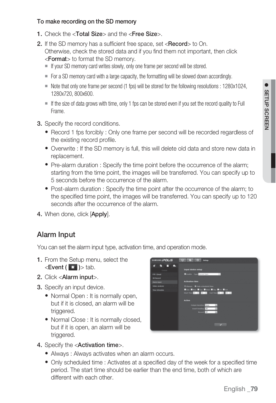 Alarm input | Sharp SND-5080 User Manual | Page 79 / 101
