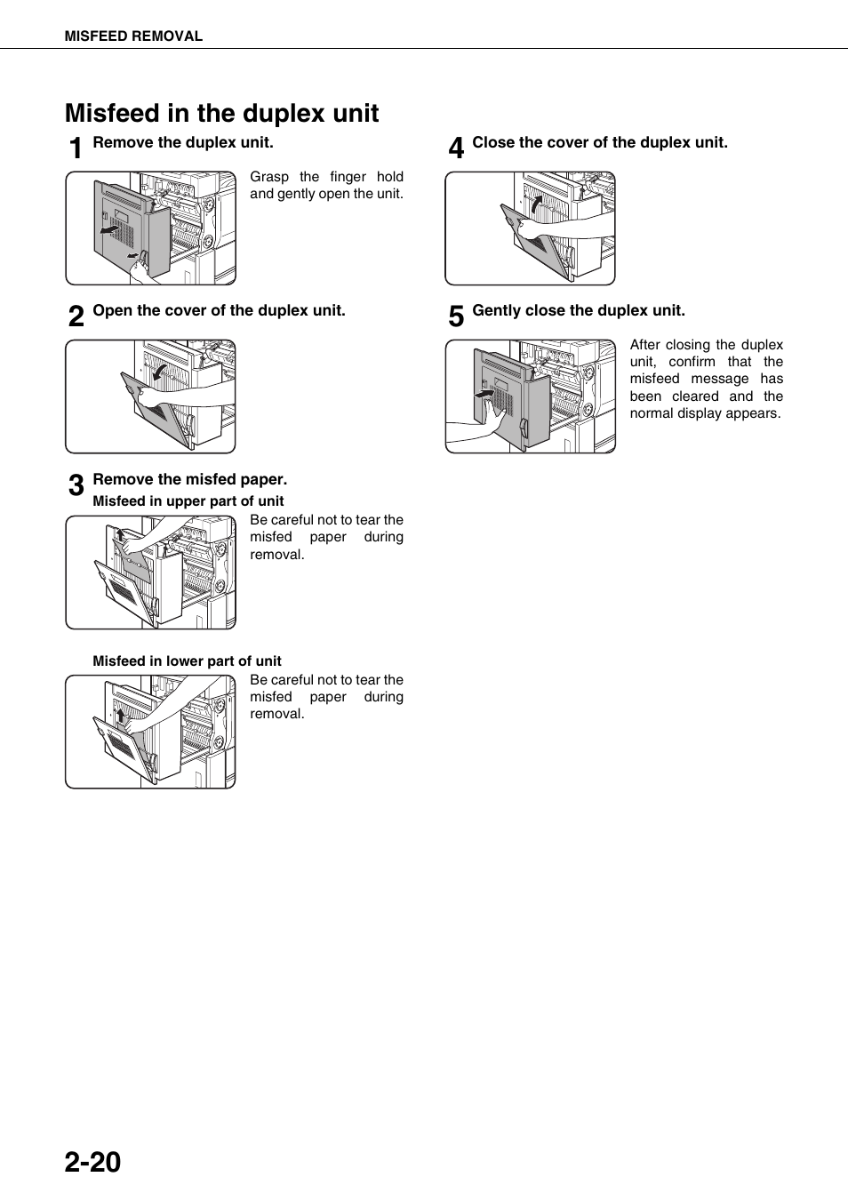 Misfeed in the duplex unit | Sharp AR-M700N User Manual | Page 48 / 172