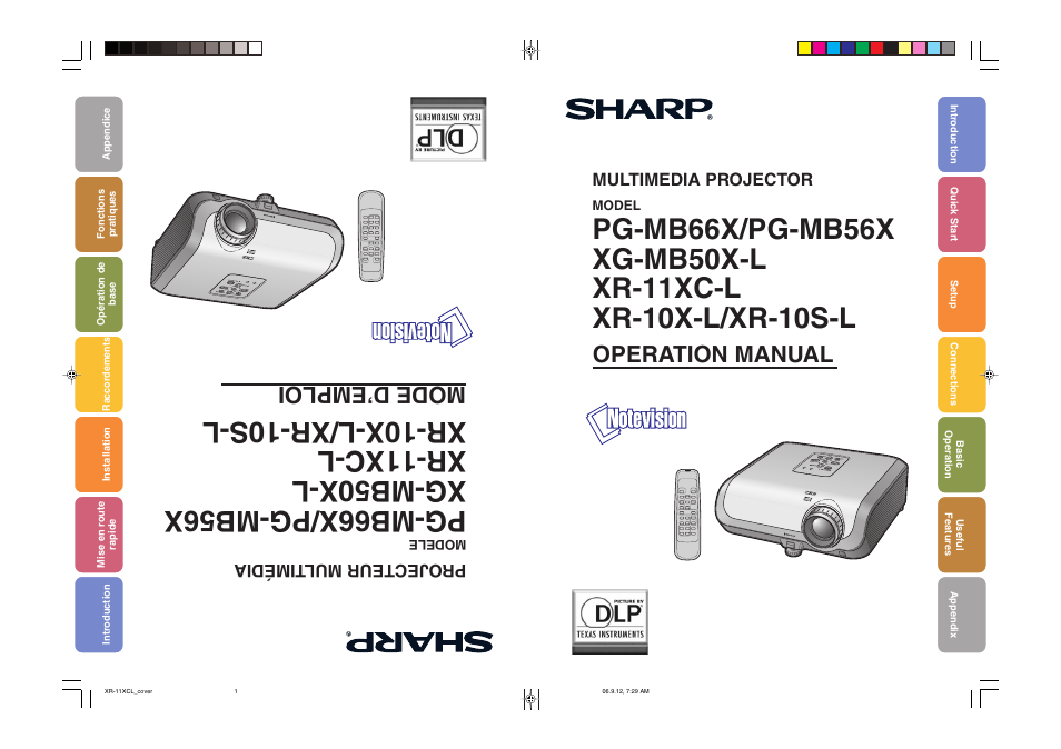 Sharp XR-10S-L  EN User Manual | 70 pages