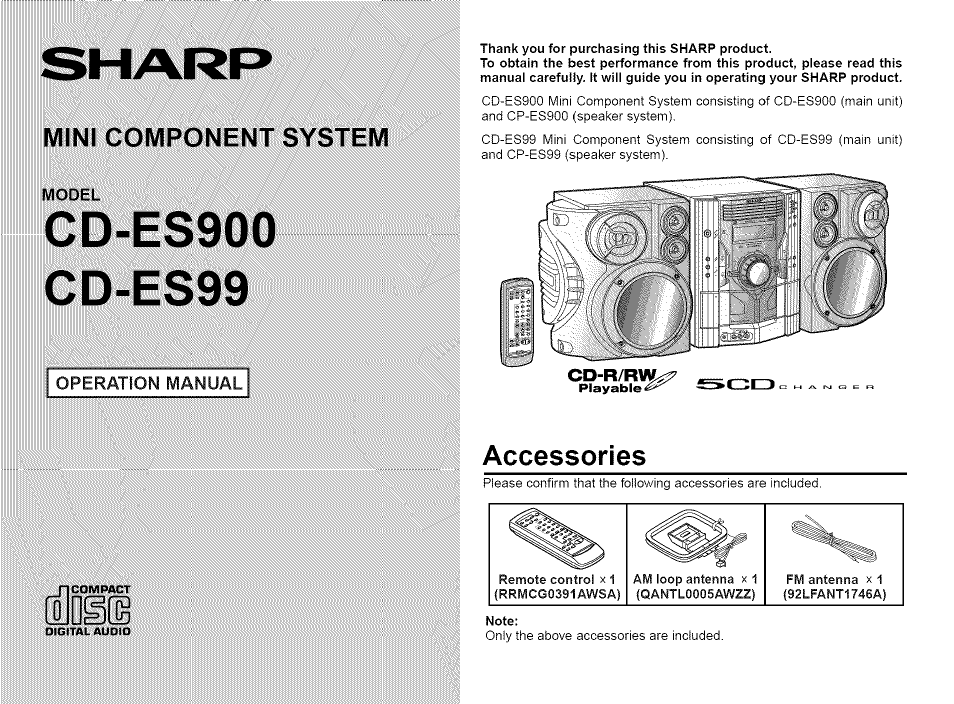 Sharp CD-ES99 User Manual | 36 pages