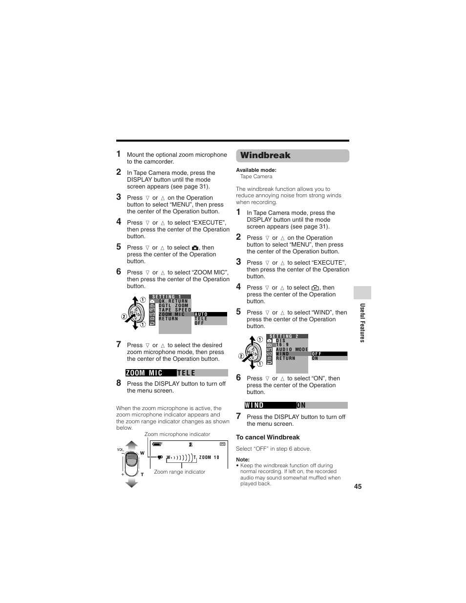 Windbreak | Sharp VL-Z7U User Manual | Page 59 / 140