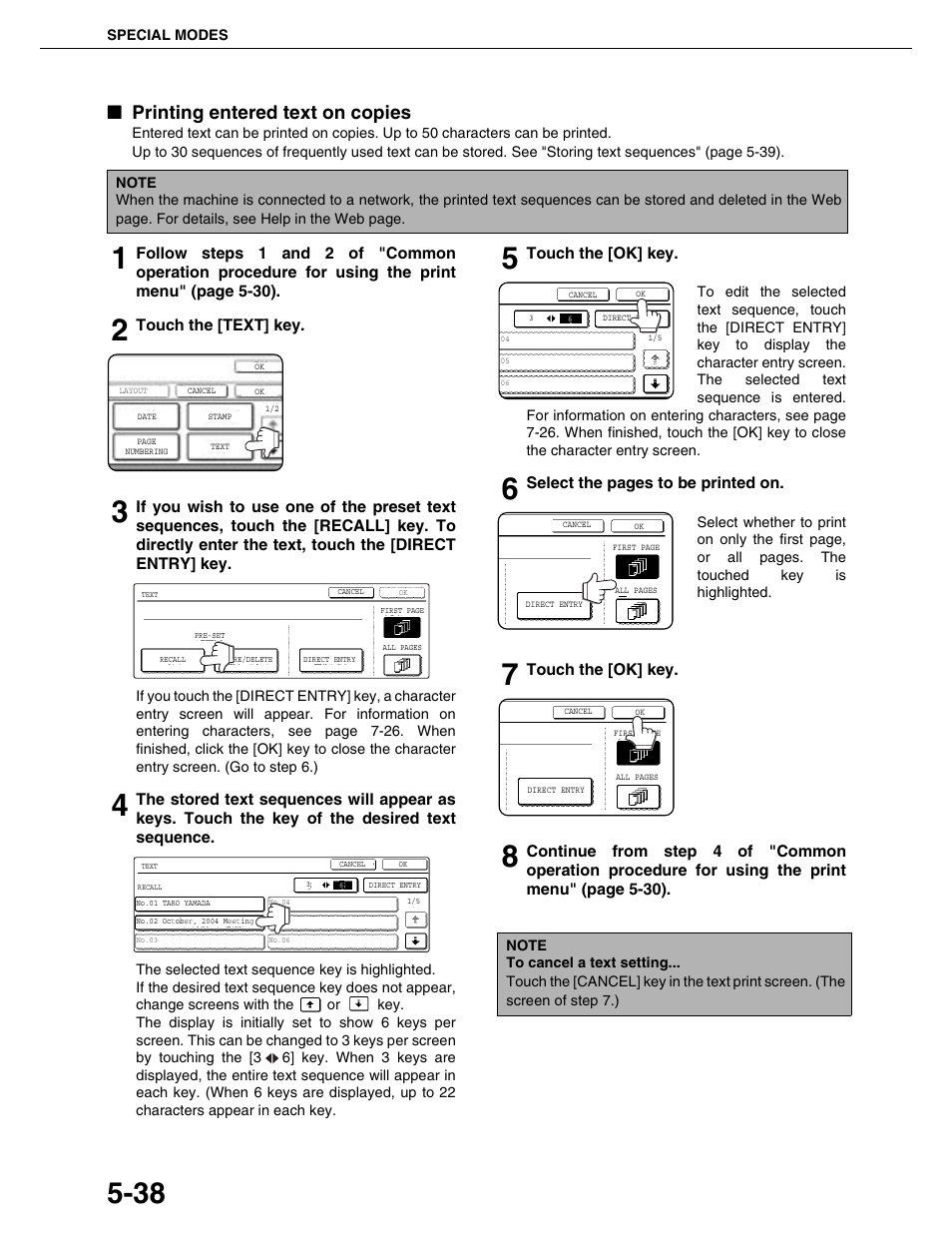 Printing entered text on copies | Sharp AR-M355N User Manual | Page 137 / 380