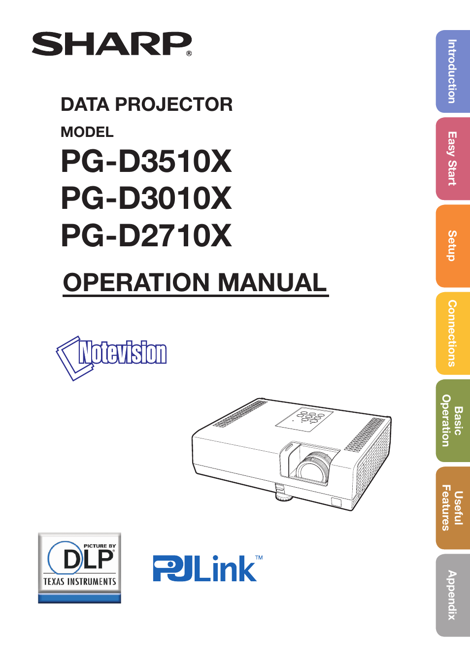 Sharp PG-D3510X User Manual | 75 pages