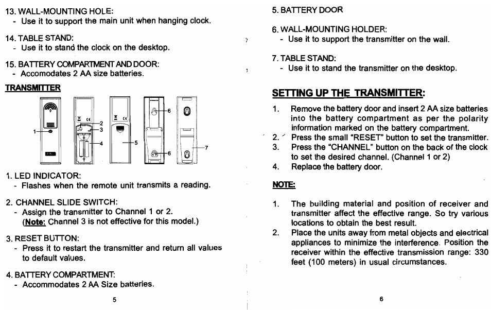 Setting up the transmitter | Sharp Atomic clock User Manual | Page 4 / 10