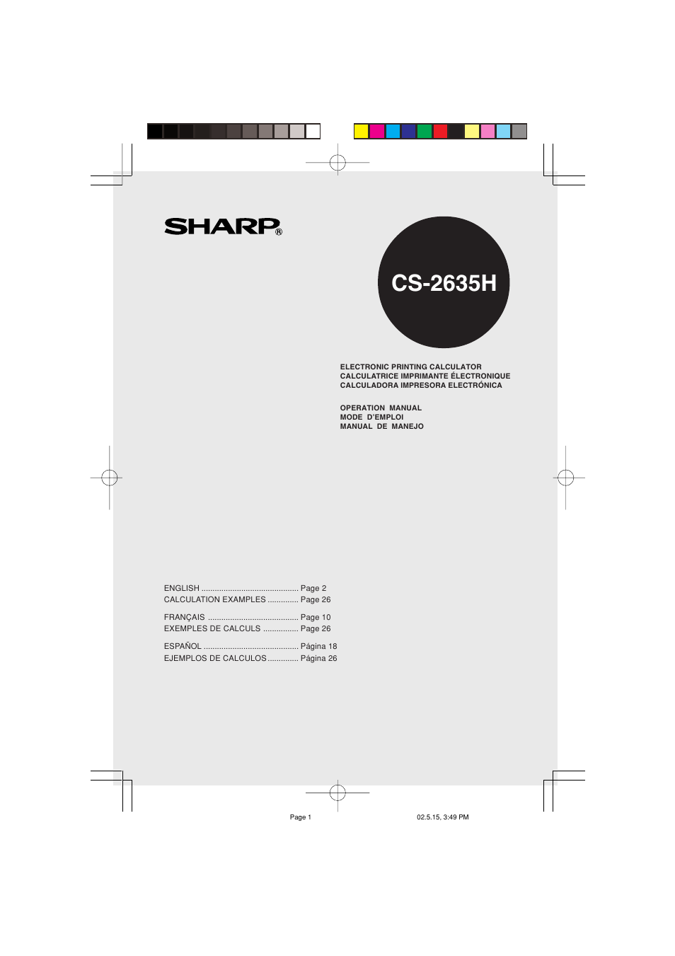 Sharp CS-2635H User Manual | 48 pages