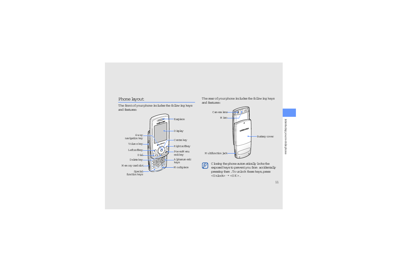 Phone layout | Sharp SGH-J700V User Manual | Page 16 / 60