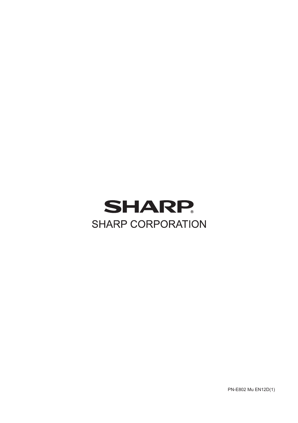 Sharp PN-E802 User Manual | Page 56 / 56