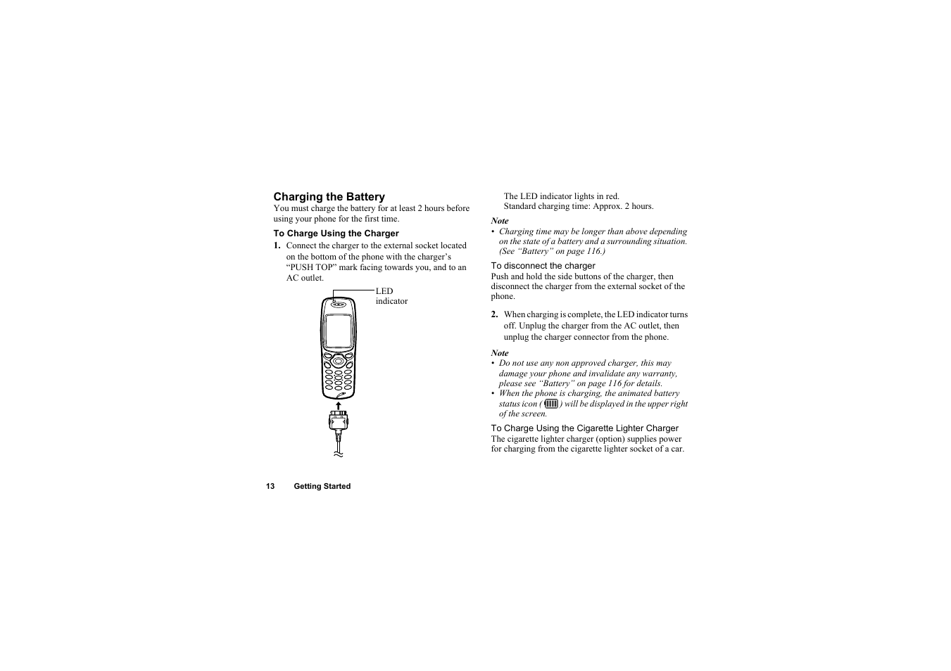 Charging the battery | Sharp O2 User Manual | Page 14 / 132