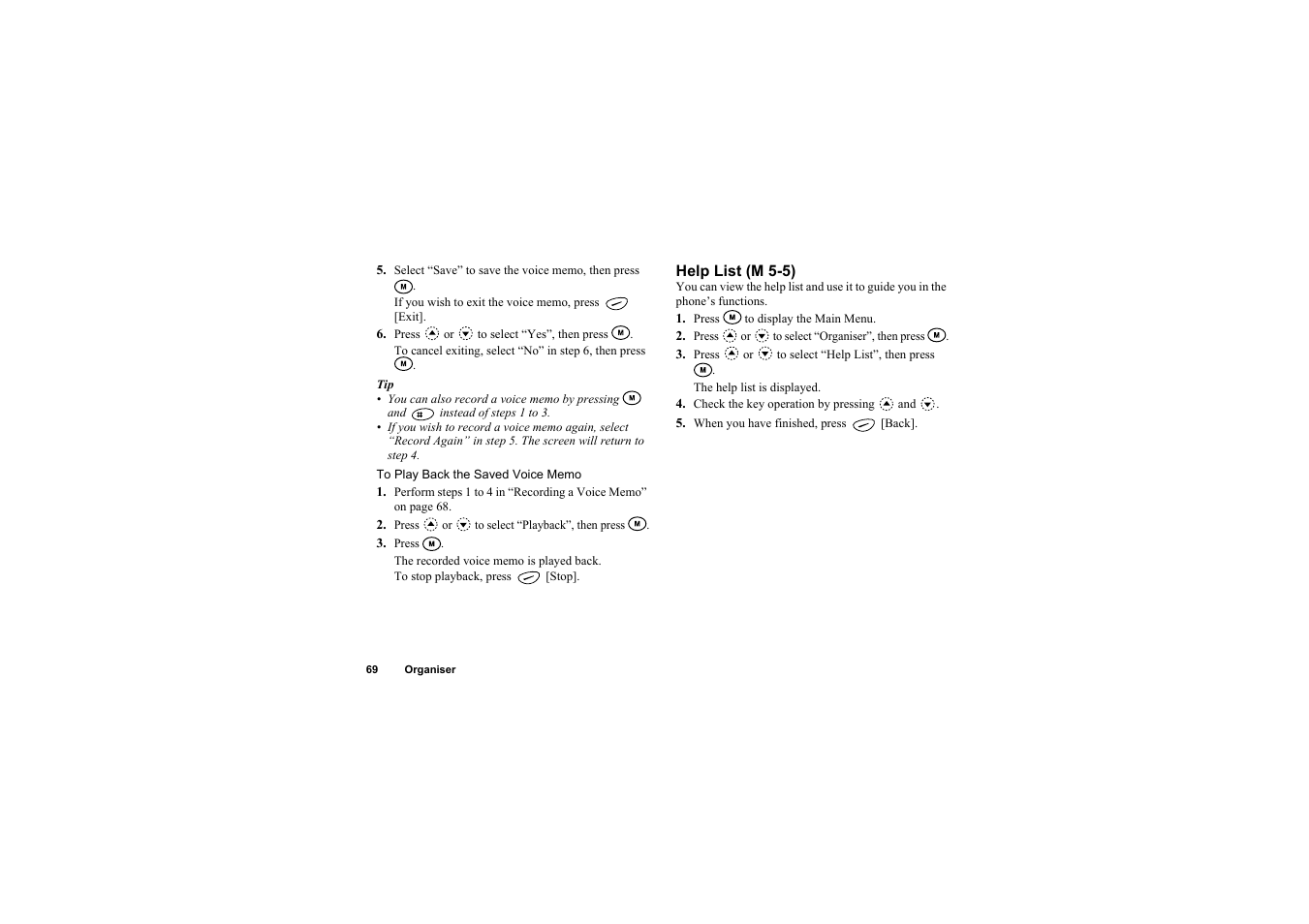 Help list | Sharp O2 User Manual | Page 70 / 132