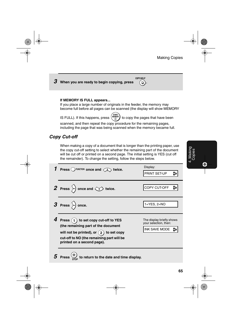 Copy cut-off | Sharp UX-B700 User Manual | Page 67 / 122