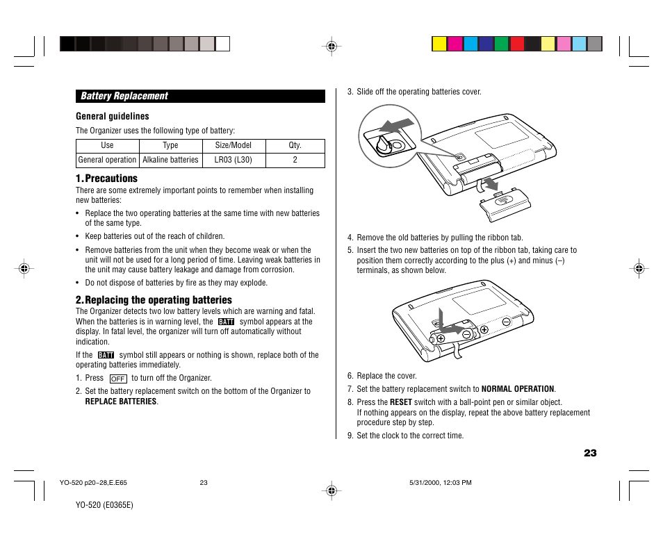 Sharp YO-520 User Manual | Page 25 / 40