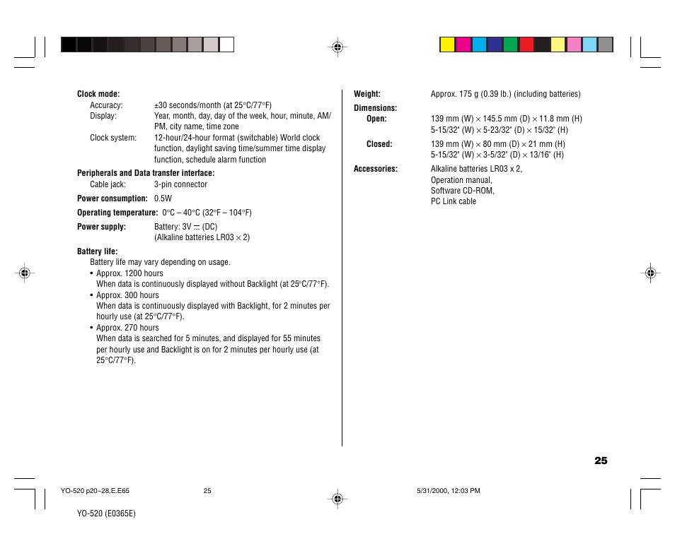 Sharp YO-520 User Manual | Page 27 / 40