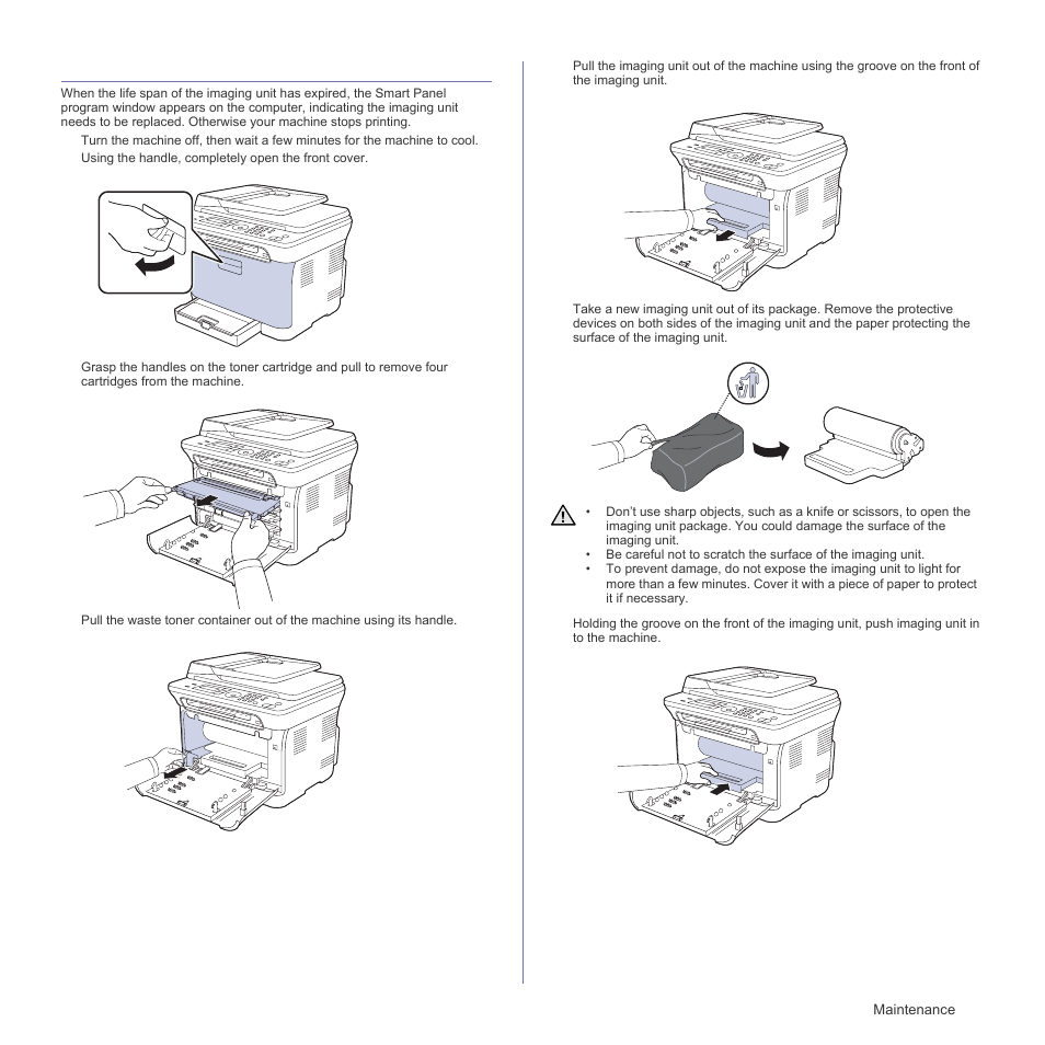 Replacing the imaging unit | Samsung CLX-3175FN User Manual | Page 69 / 218