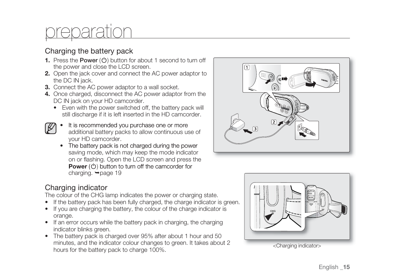 Preparation | Samsung HMX-H1062SP User Manual | Page 25 / 144