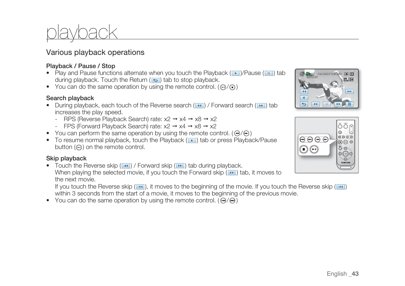 Playback | Samsung HMX-H1062SP User Manual | Page 53 / 144