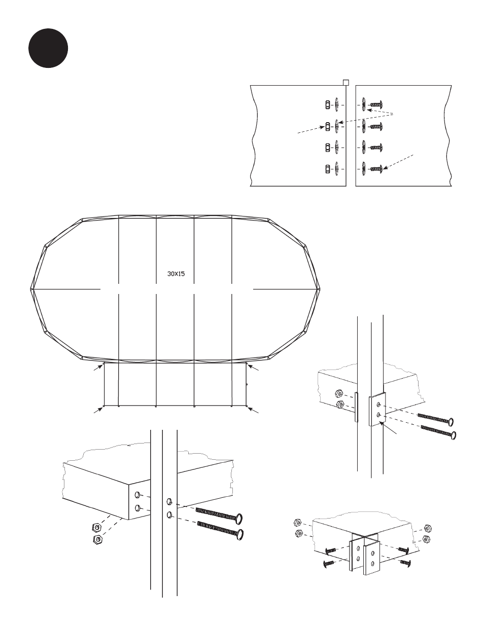 Position the 18”x 5’ left and right patios | Swim'n Play side deck User Manual | Page 7 / 16