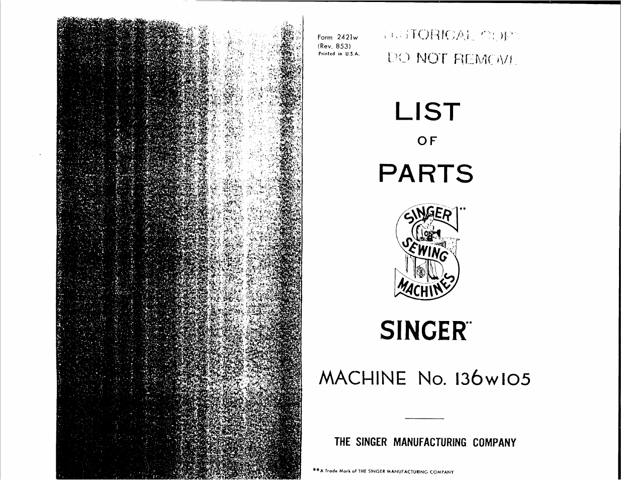 SINGER 136W105 User Manual | 22 pages