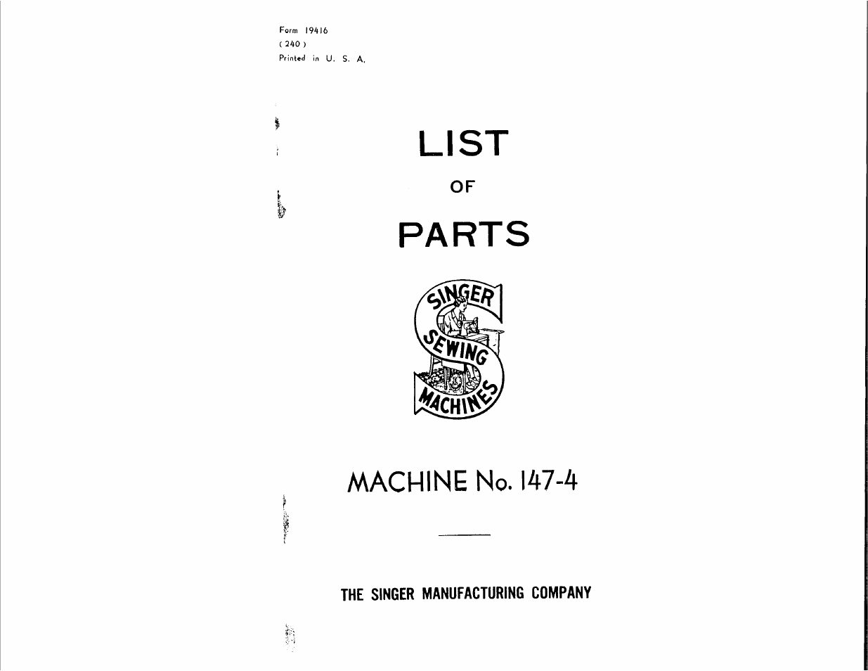 SINGER 147-4 User Manual | 28 pages