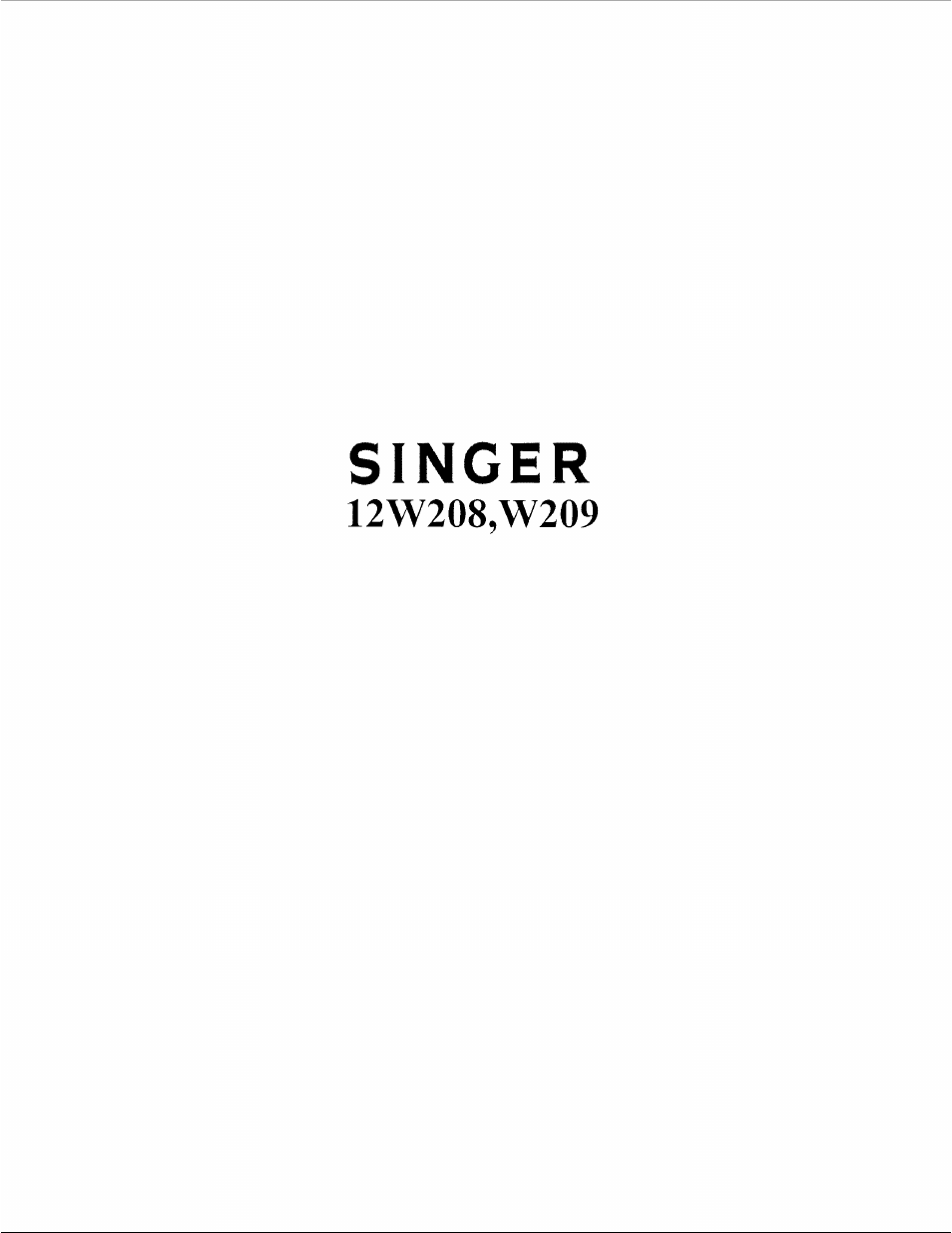 SINGER 12W209 User Manual | 25 pages