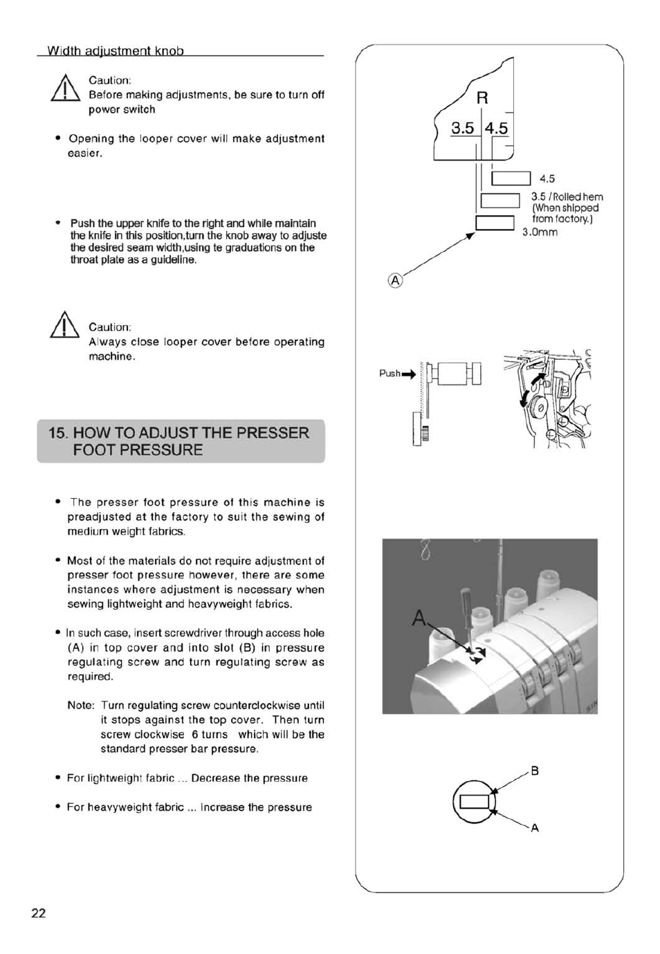 How to adjust the presser foot pressure | SINGER 14SH754/14CG754 User Manual | Page 23 / 53