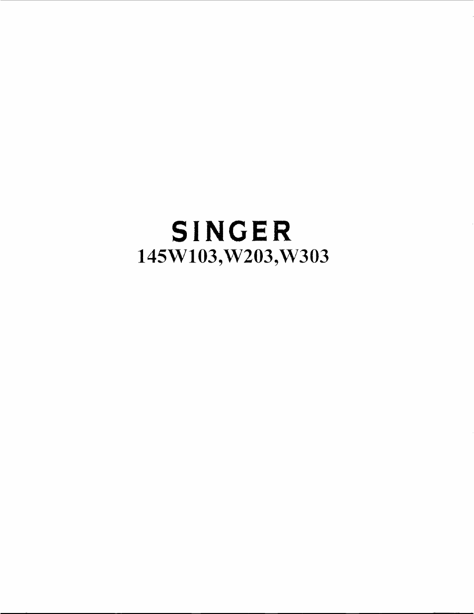 SINGER W203 User Manual | 13 pages