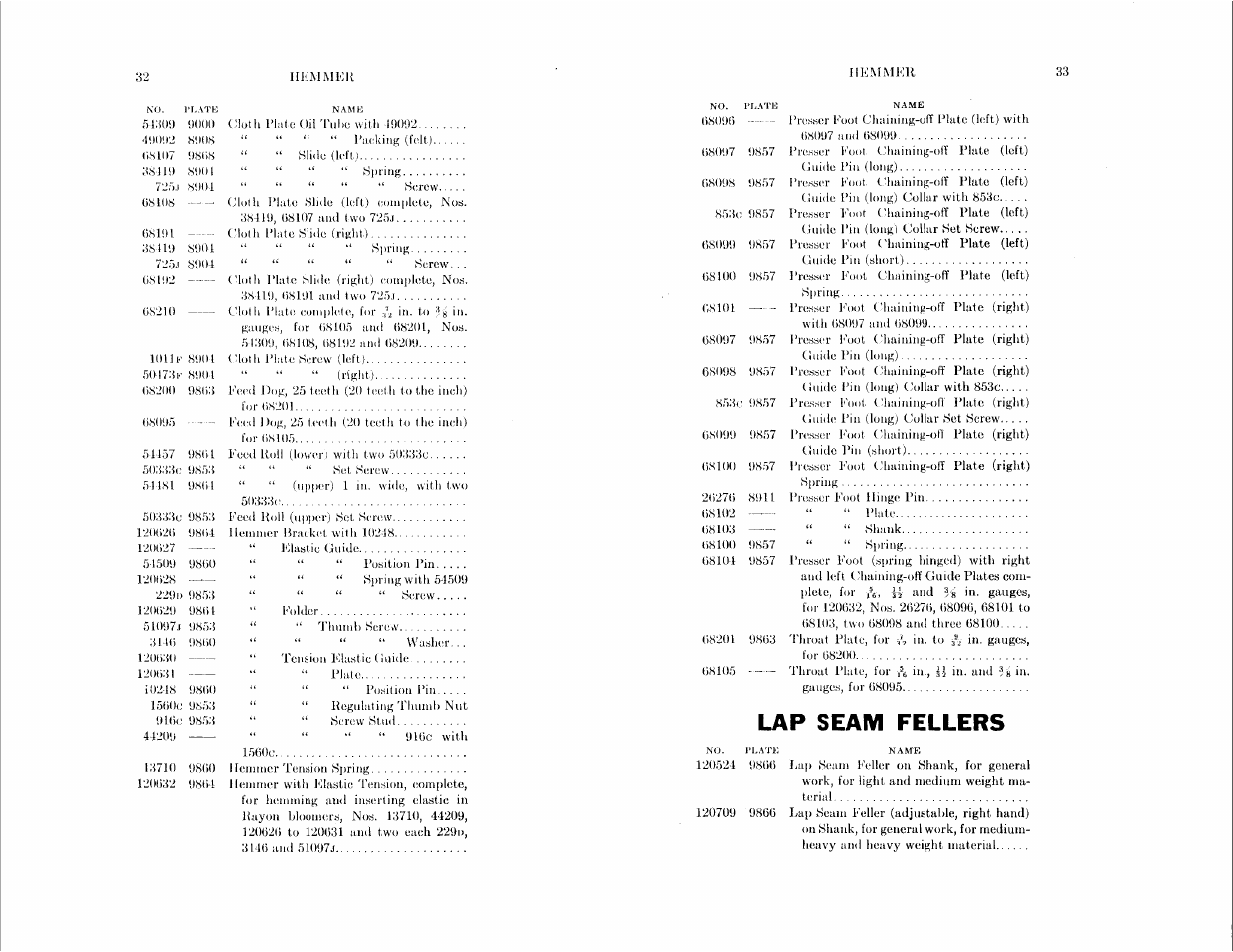 Lap seam fellers | SINGER 147-29 User Manual | Page 16 / 53