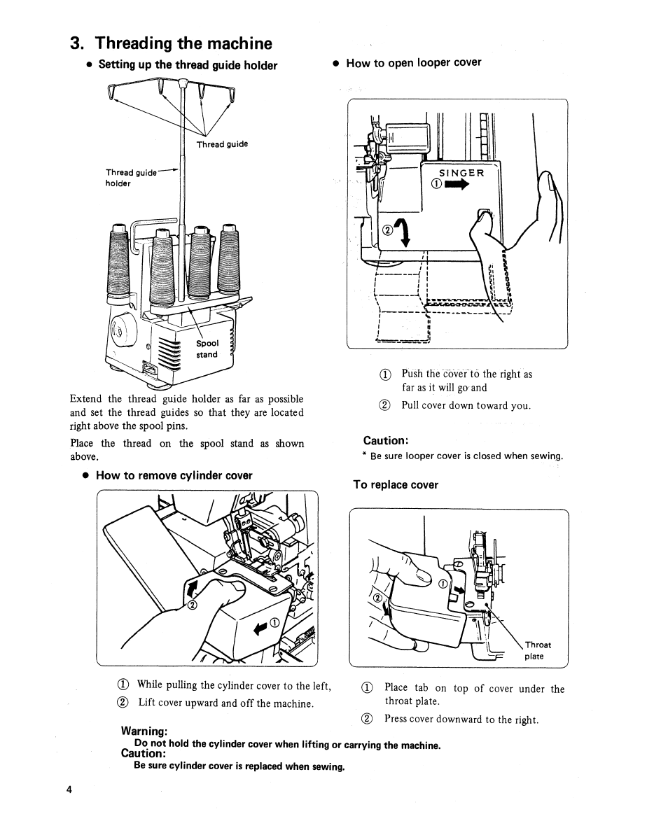 Threading the machine, C'tm | SINGER 14U 34B/234B User Manual | Page 8 / 31