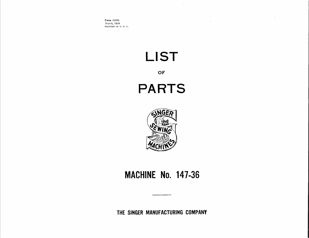 SINGER 147-36 User Manual | 32 pages