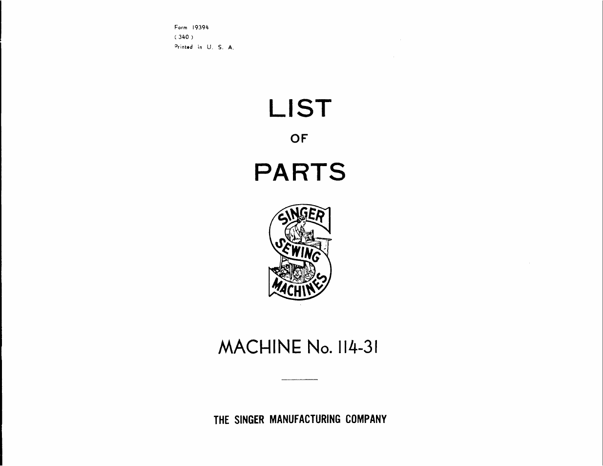 SINGER 114-31 User Manual | 24 pages