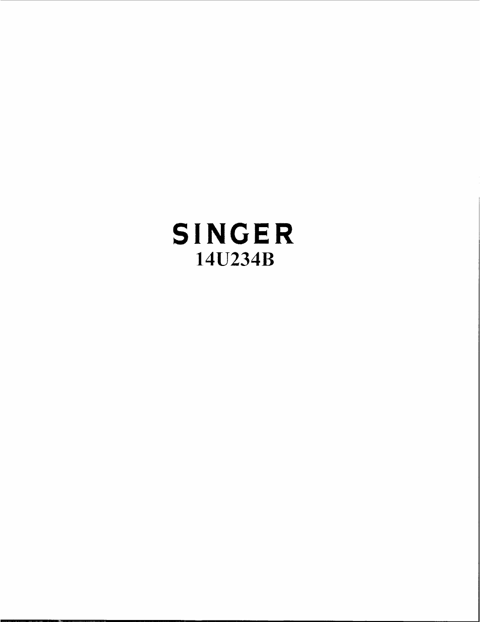 SINGER 14U234B User Manual | 21 pages