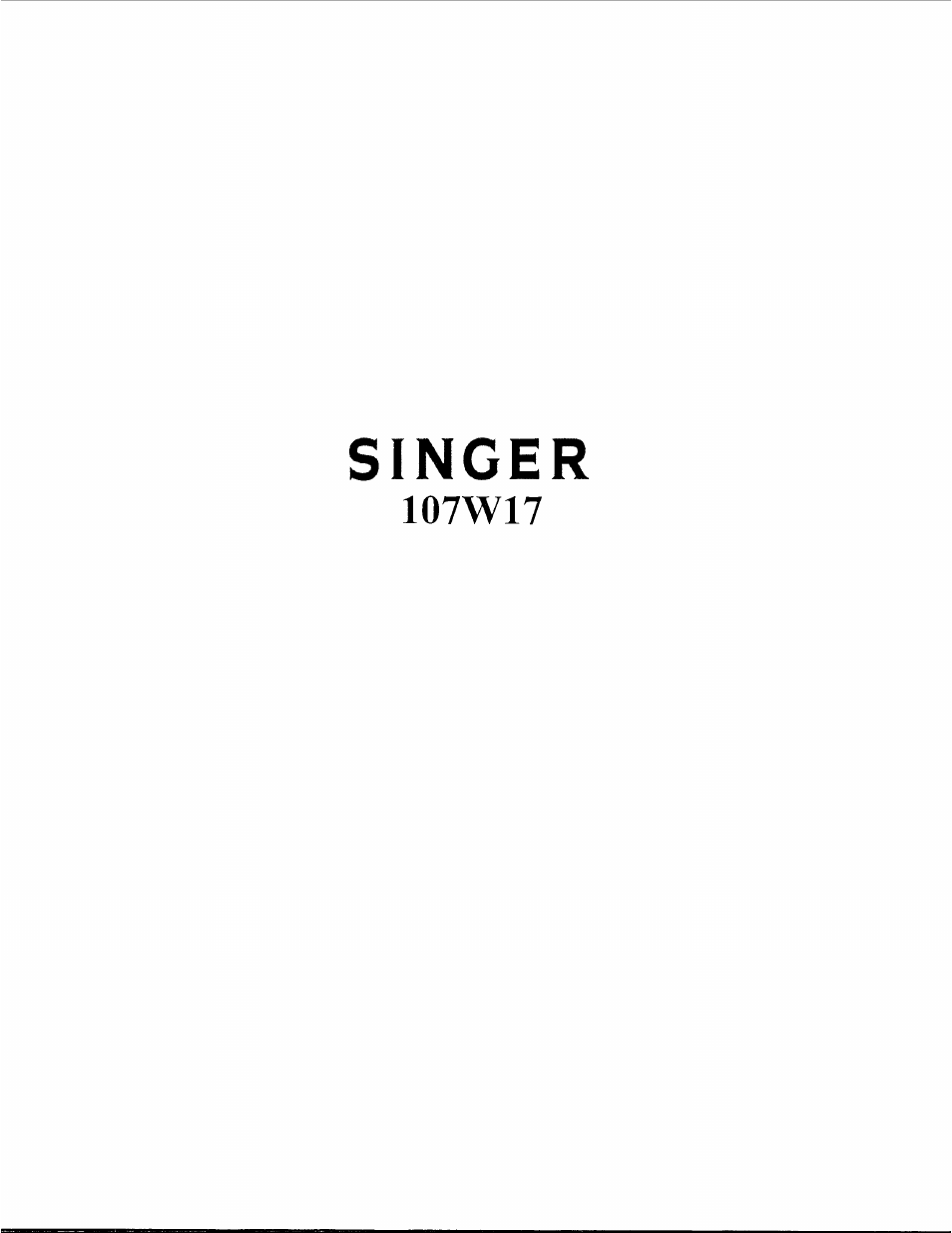 SINGER 107W17 User Manual | 14 pages