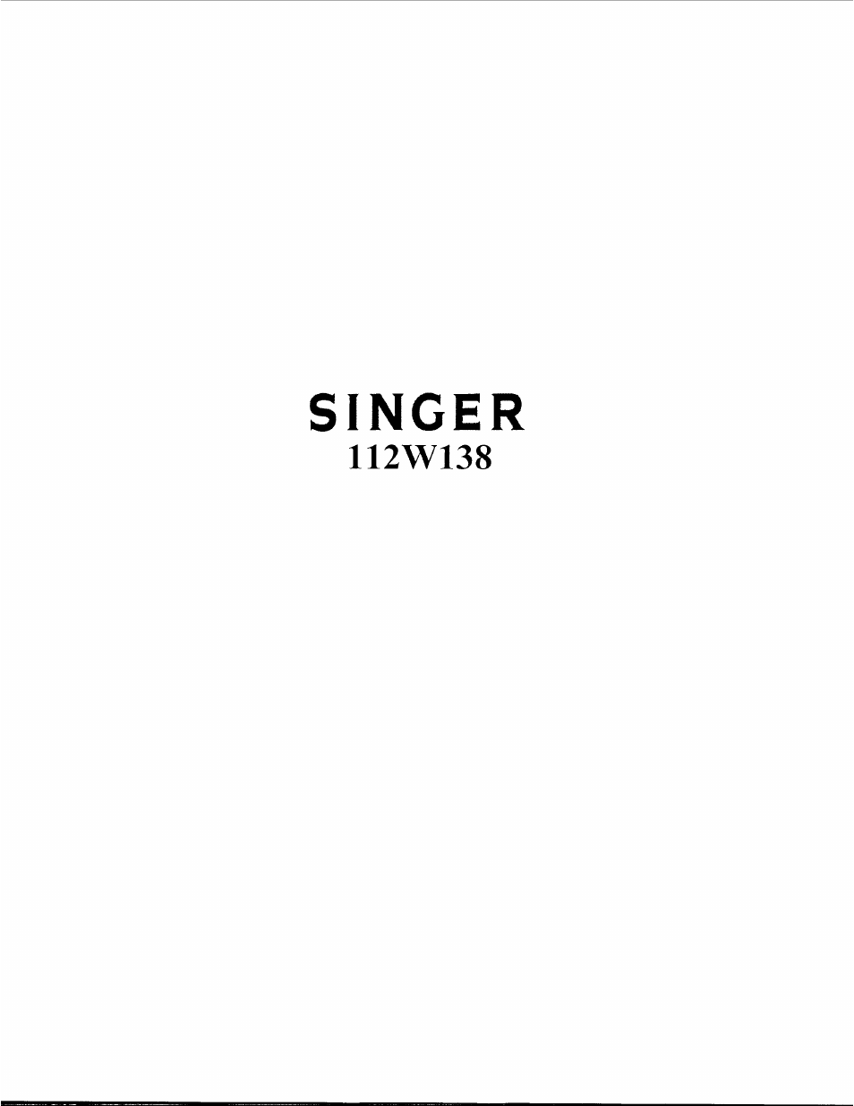 SINGER 112W138 User Manual | 19 pages
